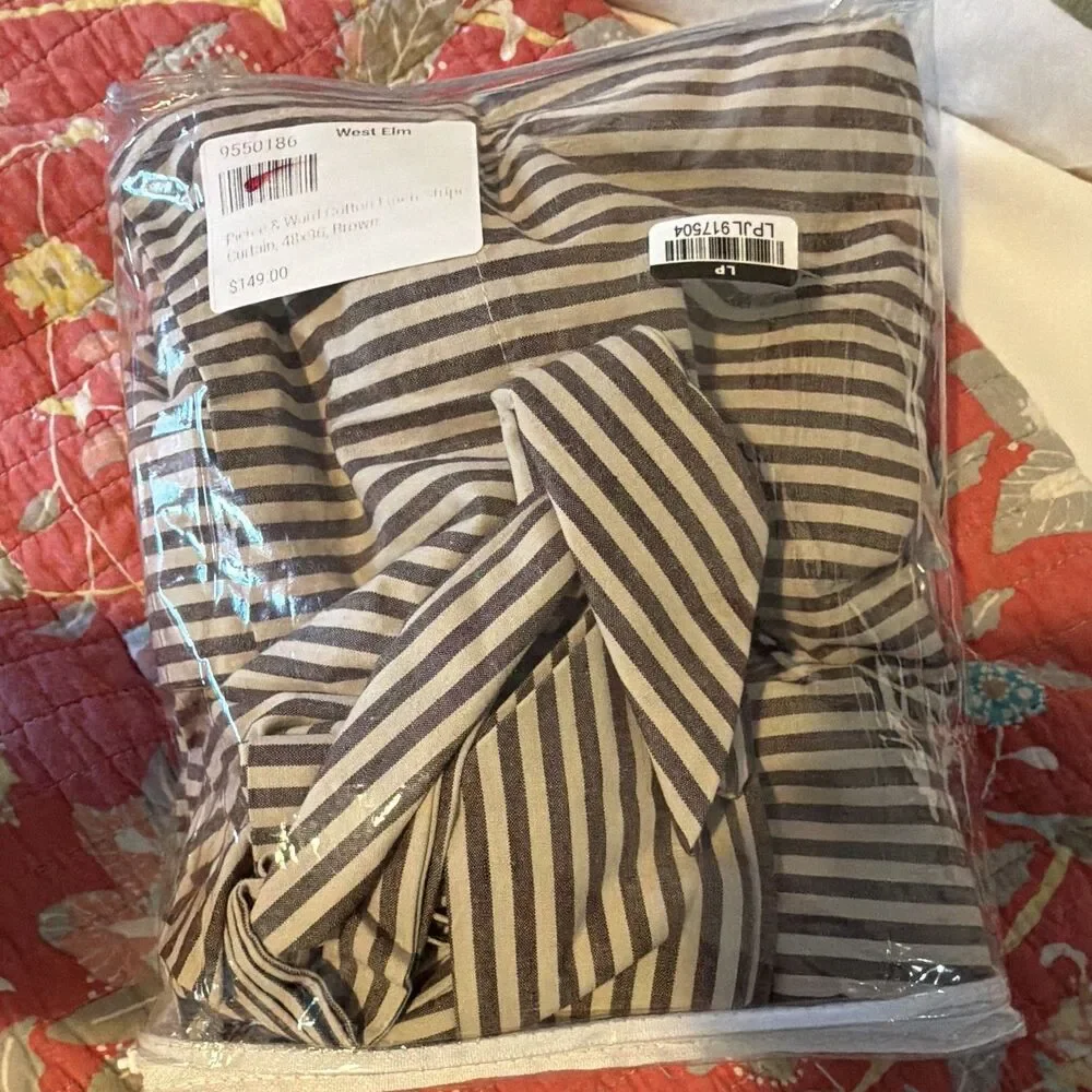 West Elm Pierce & Ward Cotton Linen Stripe Curtain